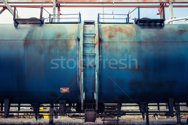 Railroad train of blue tanker cars  Stock photo © ultrapro