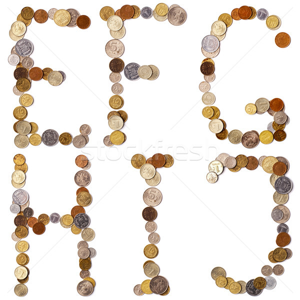 E-F-G-H-I-J alphabet letters from the coins Stock photo © ultrapro