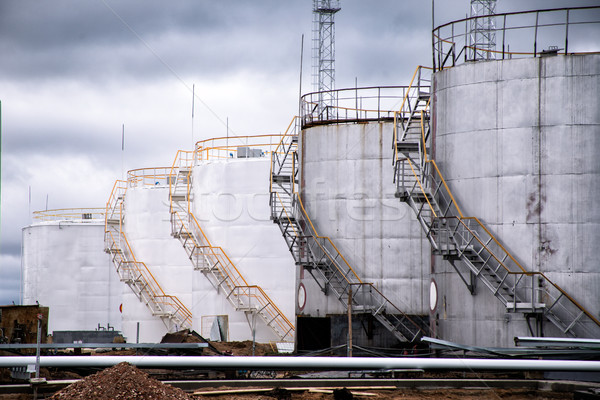 Stock photo: Large oil tank in industrial plant