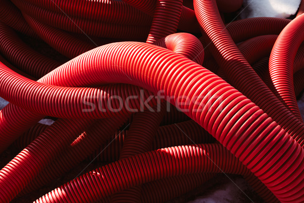 Vermelho pipes industrial plástico textura construção Foto stock © ultrapro