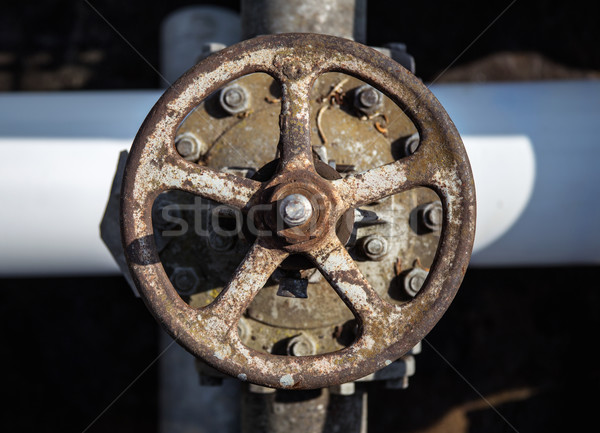 old handwheel of valve. top view Stock photo © ultrapro