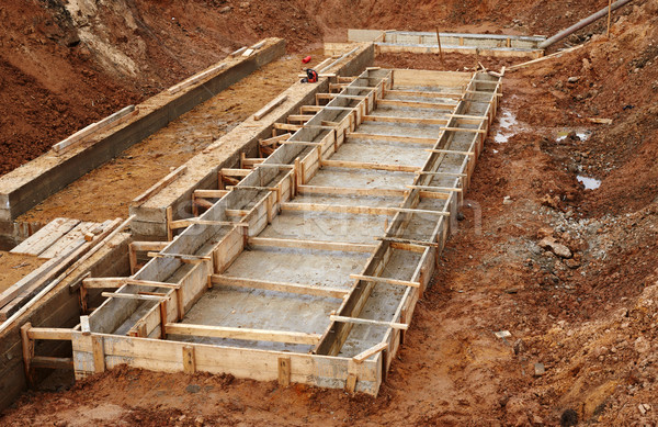 Construction of an industrial building foundation pit Stock photo © ultrapro