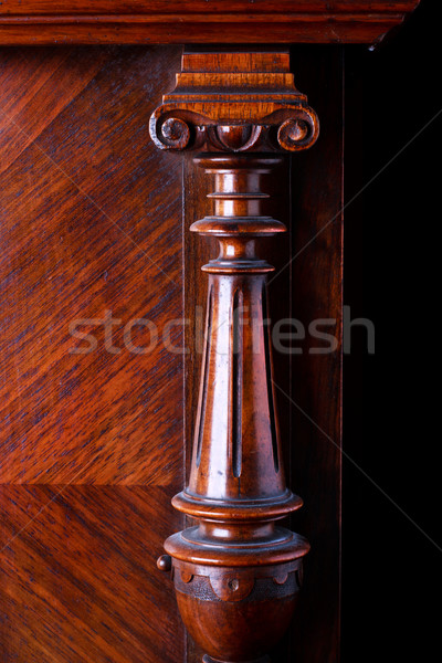 Carved wooden decoration of an old German piano Stock photo © ultrapro