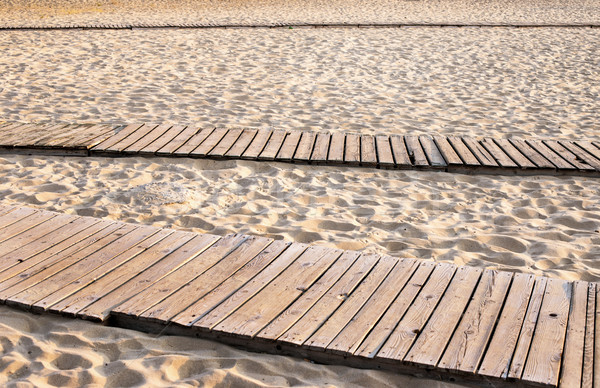 Stock photo: boardwalk on a sandy beach
