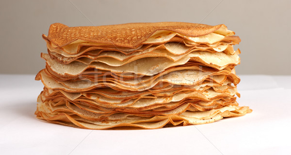 yellow pancakes on the white background Stock photo © ultrapro