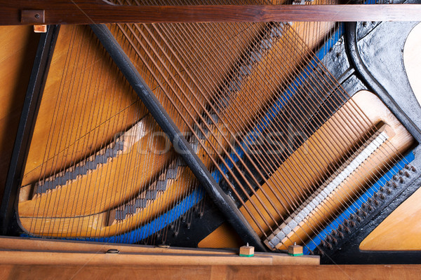 Közelkép öreg bent alkotóelem zongora használt Stock fotó © ultrapro