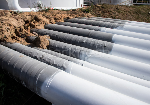 steel pipes on a newly industrial enterprises Stock photo © ultrapro