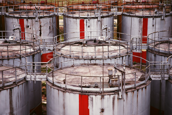 pattern of old large oil storage tanks Stock photo © ultrapro