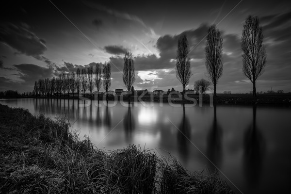 運河 黒白 画像 ストックフォト © umbertoleporini