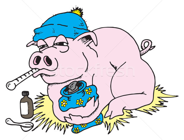 świnia grypa ilustracja wieprzowych strony szkła Zdjęcia stock © Undy