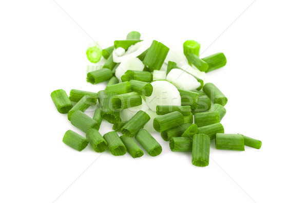 chopped green onions on white Stock photo © ungpaoman