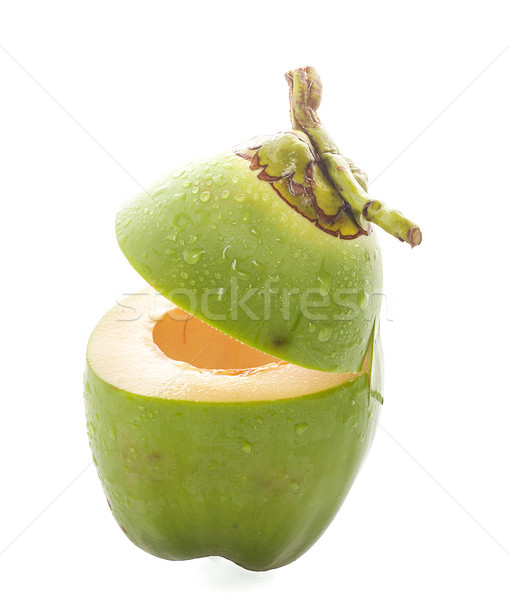 water drop green coconut isolated on white background Stock photo © ungpaoman