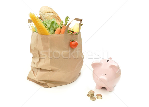 продуктовых продовольствие бюджет сумку фрукты овощей Сток-фото © unikpix