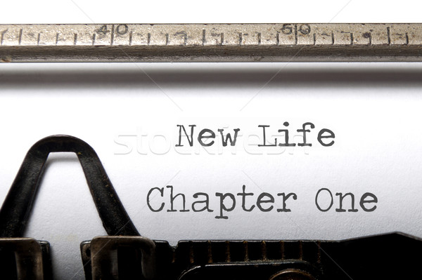 Nuova vita capitolo stampata vintage macchina da scrivere vita Foto d'archivio © unikpix