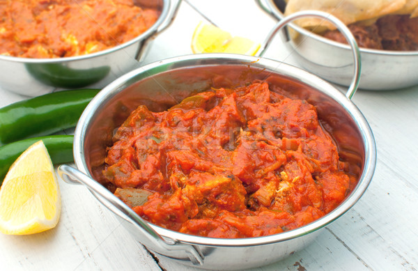 Curry dania kurczaka żywności obiedzie cytryny Zdjęcia stock © unikpix