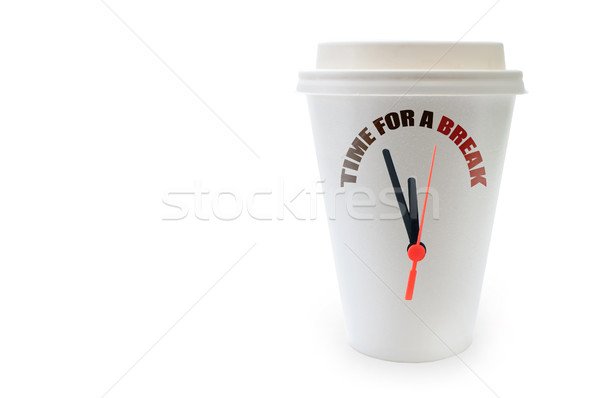 Temps pause café pause horloge mains [[stock_photo]] © unikpix