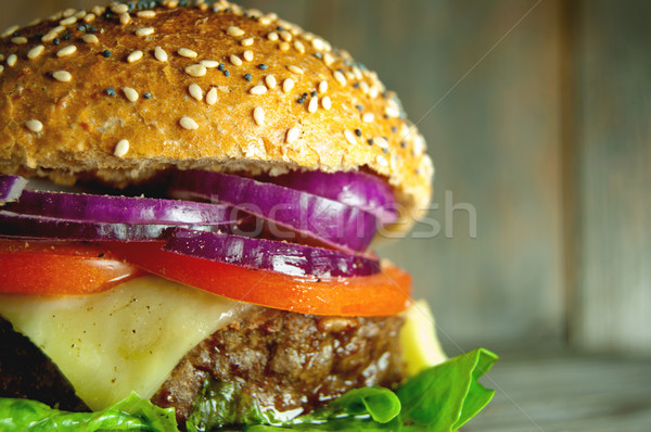 Burger close up Stock photo © unikpix