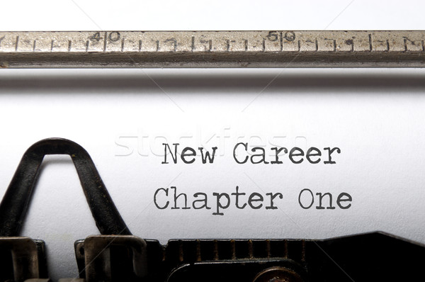 Nou carieră începe afaceri epocă maşină de scris Imagine de stoc © unikpix