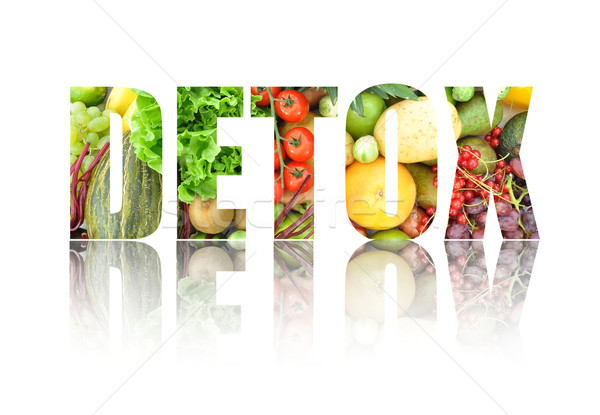 Stock fotó: Detoxikáló · szöveg · gyümölcsök · zöldségek · gyümölcs · zöldség