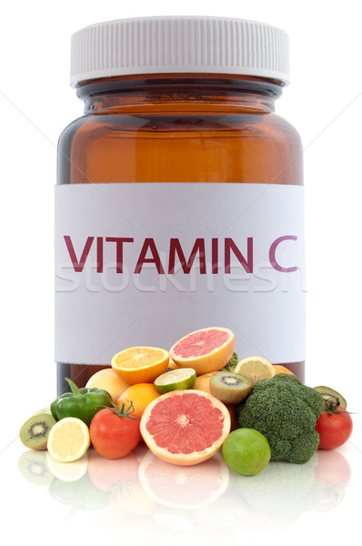 Vitamina c bogat medicină pilulă borcan Imagine de stoc © unikpix