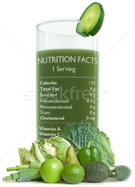 Green juice with nutrition facts  Stock photo © unikpix