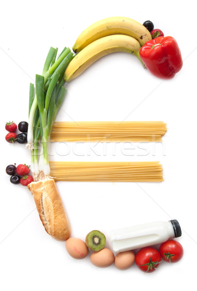 Euro currency symbol food groceries  Stock photo © unikpix