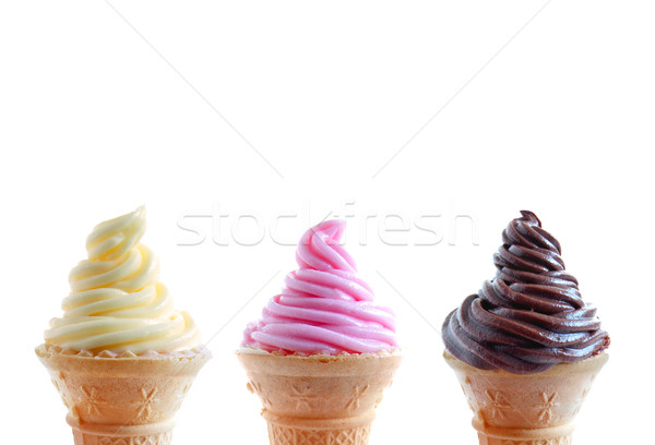 Stock photo: Row of ice cream cones