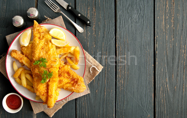 Fish and chips background Stock photo © unikpix