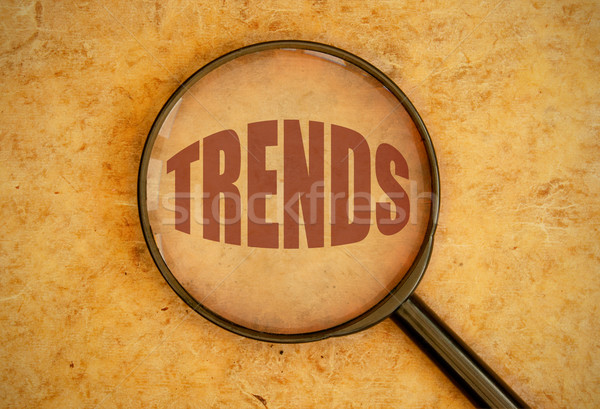 Trendek nagyító fókuszál jövő kultúra szöveg Stock fotó © unikpix