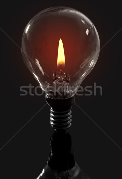 Candle flame light bulb Stock photo © unikpix