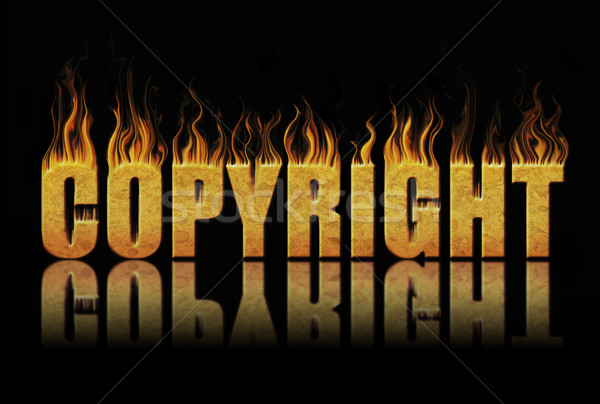 Drepturi de autor text flăcări incendiu drept legal Imagine de stoc © unikpix