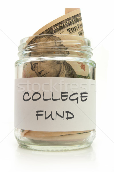 Kolegium fundusz szkła jar edukacji Zdjęcia stock © unikpix