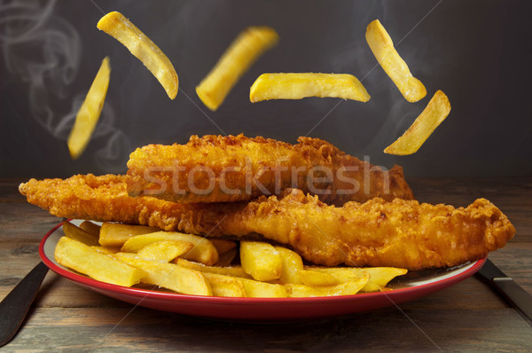 рыбы чипов традиционный английский продовольствие пластина Сток-фото © unikpix