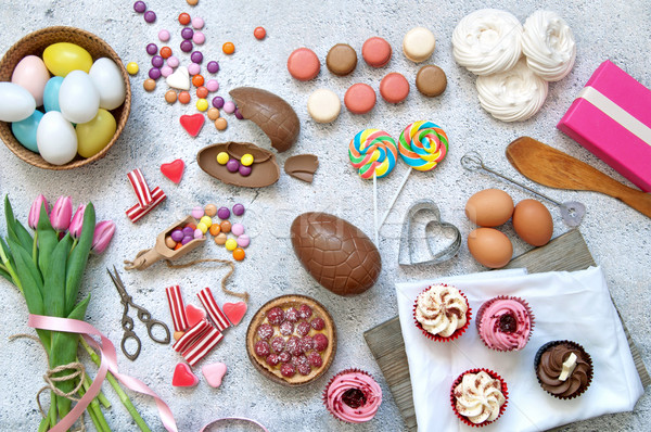 Húsvét édes ételek édesség pékség minitorták Stock fotó © unikpix