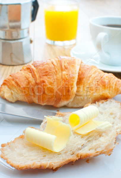 Breakfast coffee with croissant Stock photo © unikpix