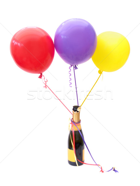 Champán globos tres alrededor botella vino Foto stock © unikpix