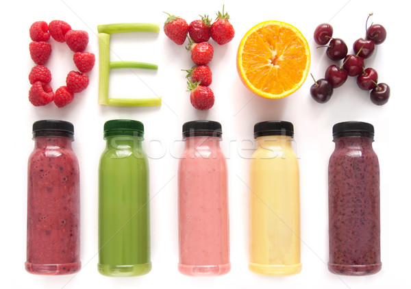 Detoxikáló dzsúz szó gyümölcsök gyümölcs zöld Stock fotó © unikpix