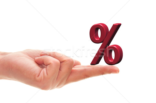 Percentage symbool teken vinger business Stockfoto © unikpix