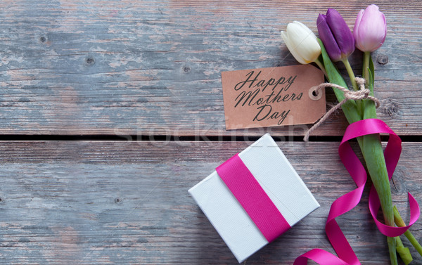 Moeders dag geschenk bloemen label decoratief Stockfoto © unikpix
