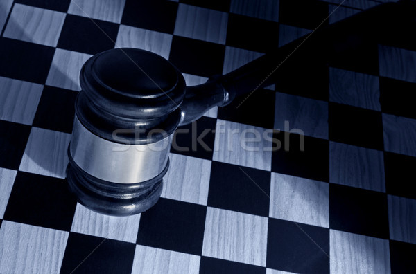 Martelletto top scacchiera giustizia giudice Foto d'archivio © unikpix