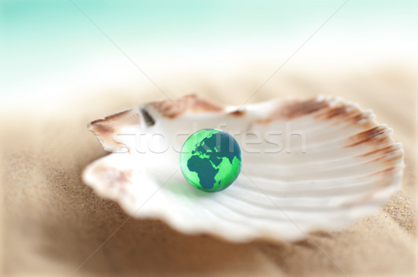 Mondo ostrica mare shell sabbia terra Foto d'archivio © unikpix