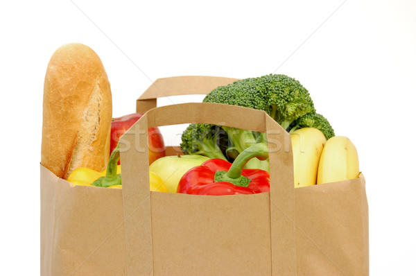 élelmiszer közelkép táska vásárlás kenyér bolt Stock fotó © unikpix