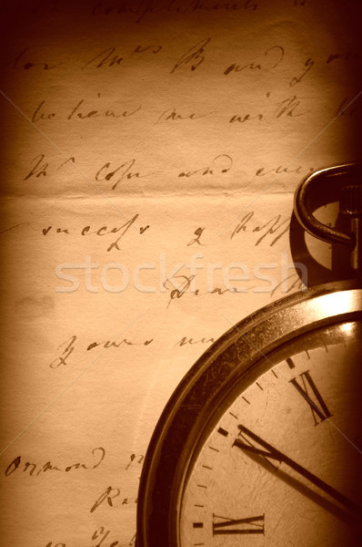 Vintage watch and old letter Stock photo © unikpix