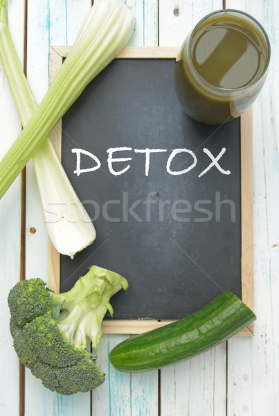 Tableau noir vert légumes smoothie [[stock_photo]] © unikpix