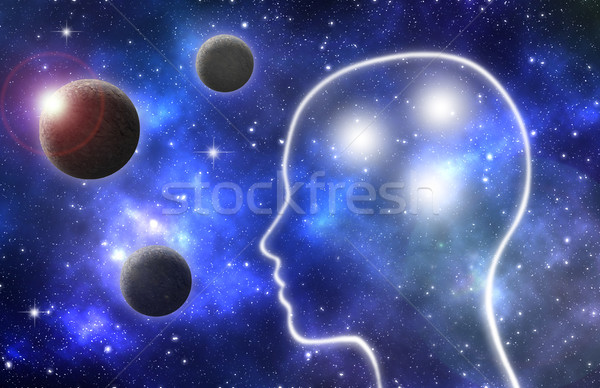 человека интеллект креативность профиль галактики Сток-фото © unikpix
