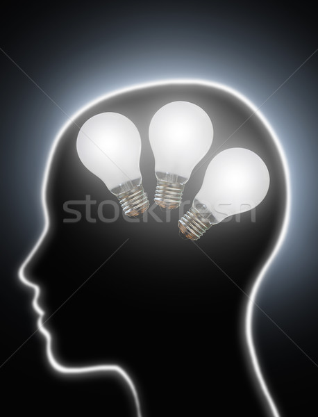 Human brain power creativity light bulbs Stock photo © unikpix