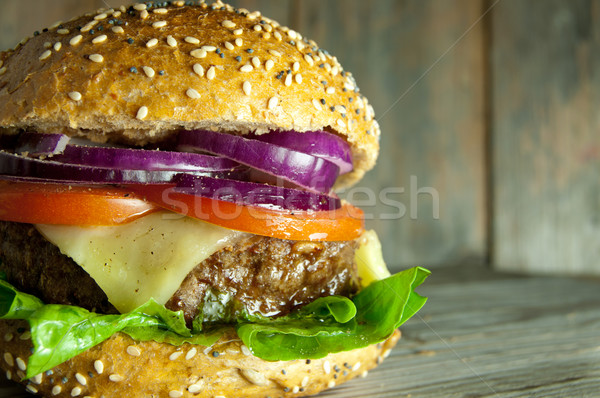 Beef burger close up Stock photo © unikpix