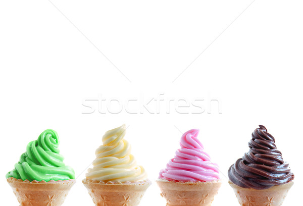 Rangée crème glacée classique vanille menthe fraise Photo stock © unikpix