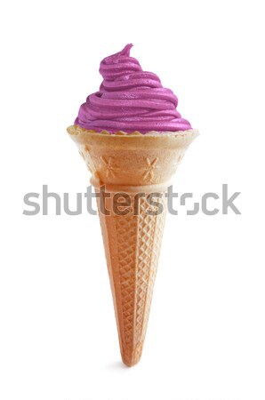 藍莓 蛋捲冰淇淋 漿果 白 食品 背景 商業照片 © unikpix