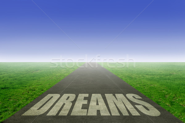 Stockfoto: Dromen · geschilderd · Open · weg · leidend · horizon